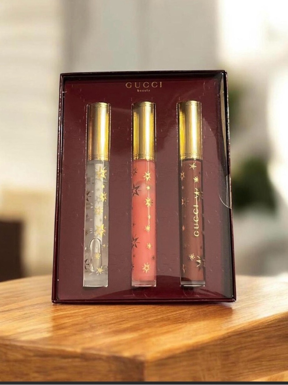 Gucci Lip Gloss Trio - Clear, Pink, Brown